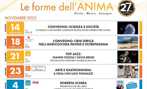 VOGHERA 07/11/2023: “Le Forme dell’Anima”. Partita la “Tredicesima edizione” di “Parole…Musica…Immagine”. Il programma completo