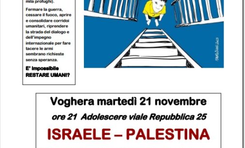VOGHERA 17/11/2023: Conflitto Israele Palestina. Martedì un incontro ad Adolescere per chiedere a pace