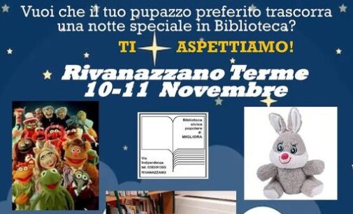 RIVANAZZANO 08/11/2023: Per bambini e ragazzi. Venerdì e sabato in Biblioteca “La notte dei Pupazzi”