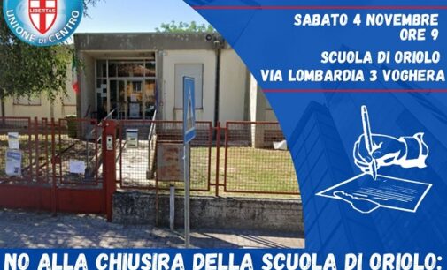 VOGHERA 03/11/2023: Chiusura della scuola di Oriolo. L’Udc lancia una petizione popolare