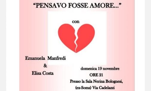 TORRAZZA COSTE 15/11/2023: Violenza di genere. Domenica lo spettacolo benefico “Pensavo fosse amore…”