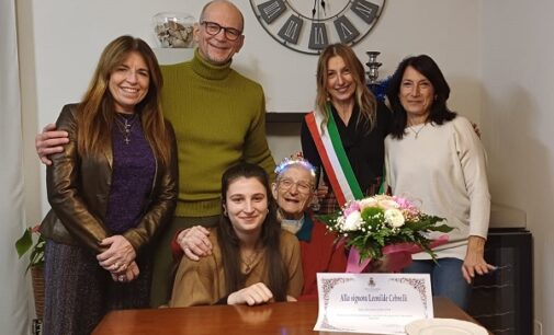 VOGHERA 10/01/2024: Una bella festa per celebrare i cento anni della signora Leonilde Cebrelli